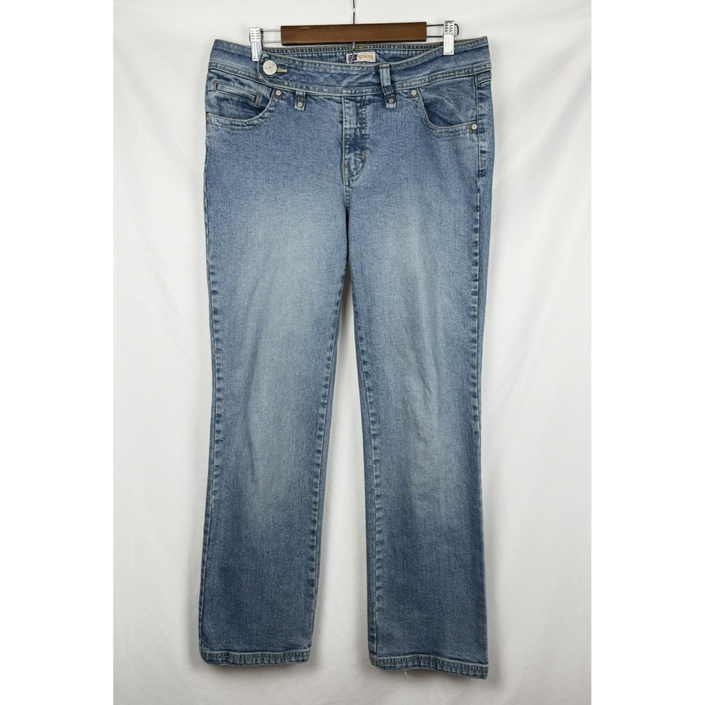 Faded Glory Vintage Y2K Straight Jeans Women's 14 Fits 10-12 Stretch Medium Wash